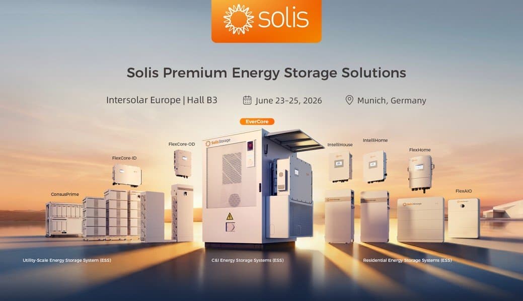 Solis to Showcase Full-Scenario Energy Storage Solutions at Intersolar Europe 2026