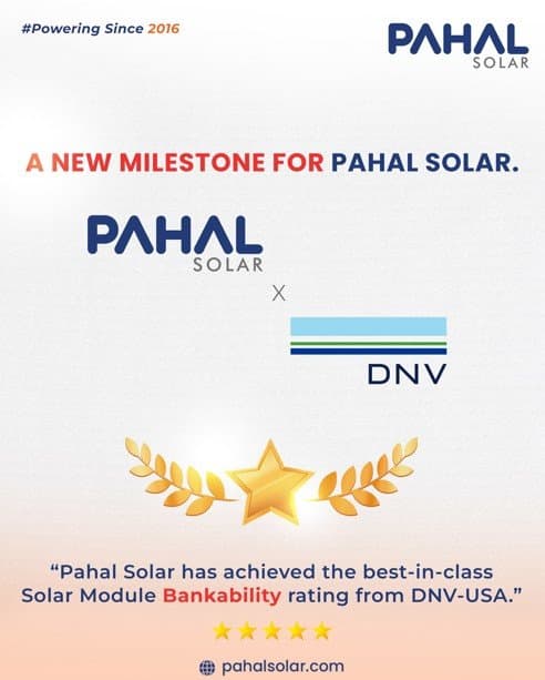 Pahal Solar Secures Top DNV Bankability Rating for Solar Modules