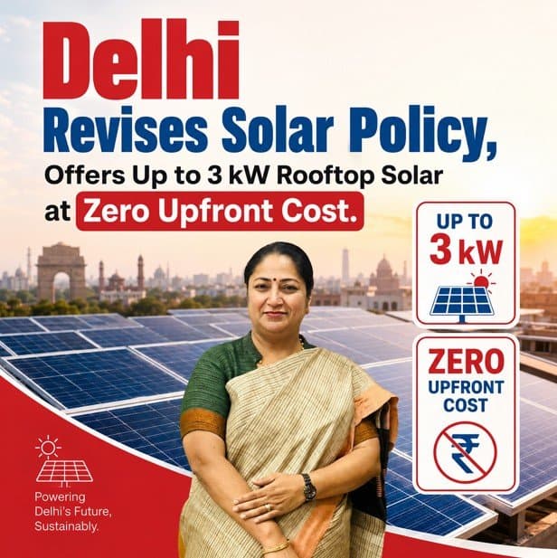 Delhi Revises Solar Policy, Offers Up to 3 kW Rooftop Solar at Zero Upfront Cost