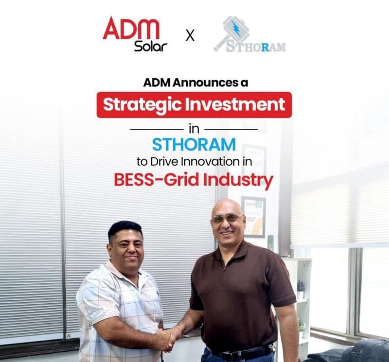 ADM Solar Invests in STHORAM to Accelerate BESS and Grid Solutions