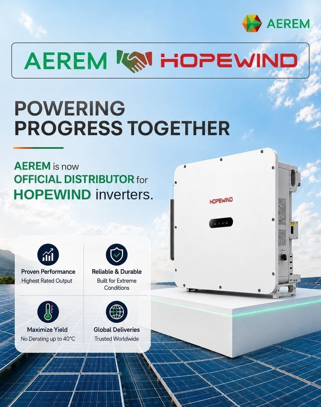AEREM Becomes Official Distributor for Hopewind Inverters and PCS in India