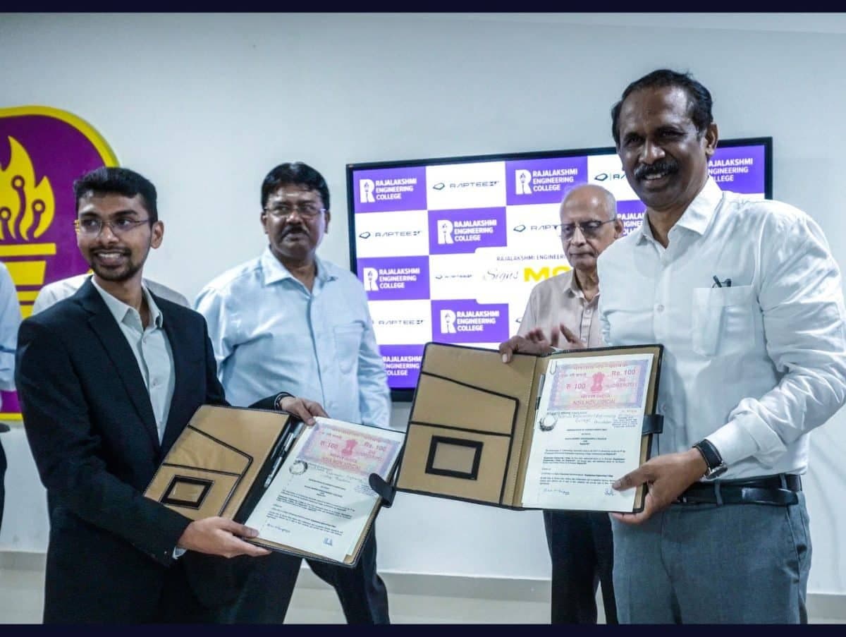 Raptee.HV Launches Centre of Excellence for Electric Mobility at Rajalakshmi Engineering College