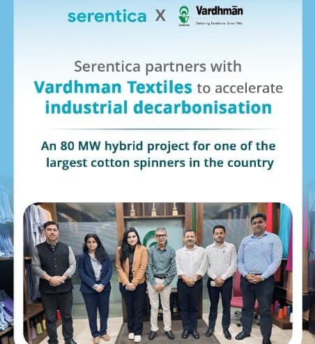 Serentica Partners with Vardhman Textiles for 80 MW Hybrid Renewable Energy Project